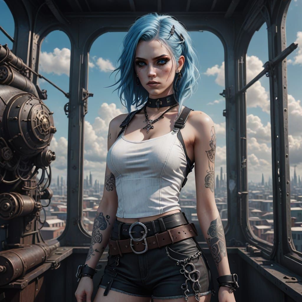 Steampunk Beauty Unleashes Fury in the Skies