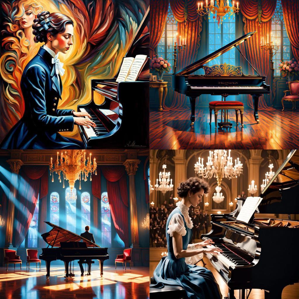 Romantic Piano Masterpieces in Vibrant Colors