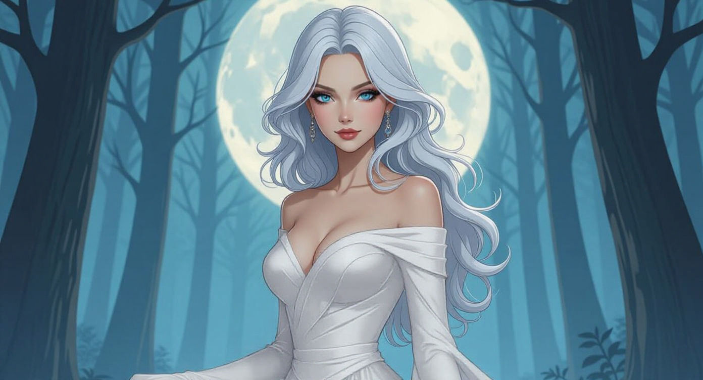 Blue-Eyed Woman's Piercing Gaze