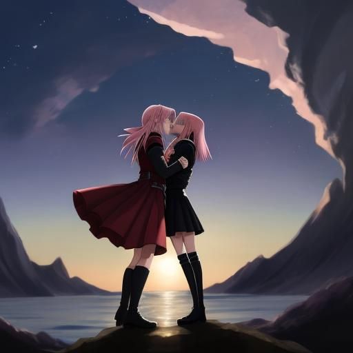 Giantess Sakura Haruno Kissing Hinata Hyuga
