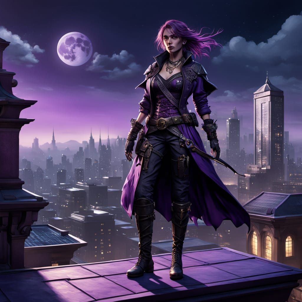 Mysterious Pirate Assassin Under Moonlit Skies