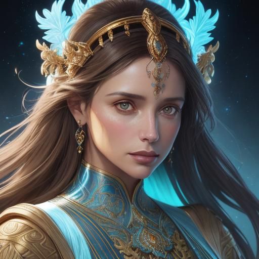 Art Deco Portrait in Vibrant Digital Art Style