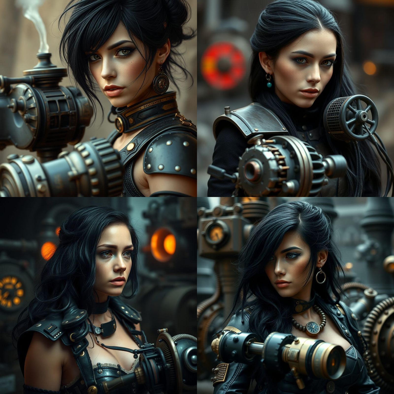 Steampunk Woman with Sci-Fi Engine
