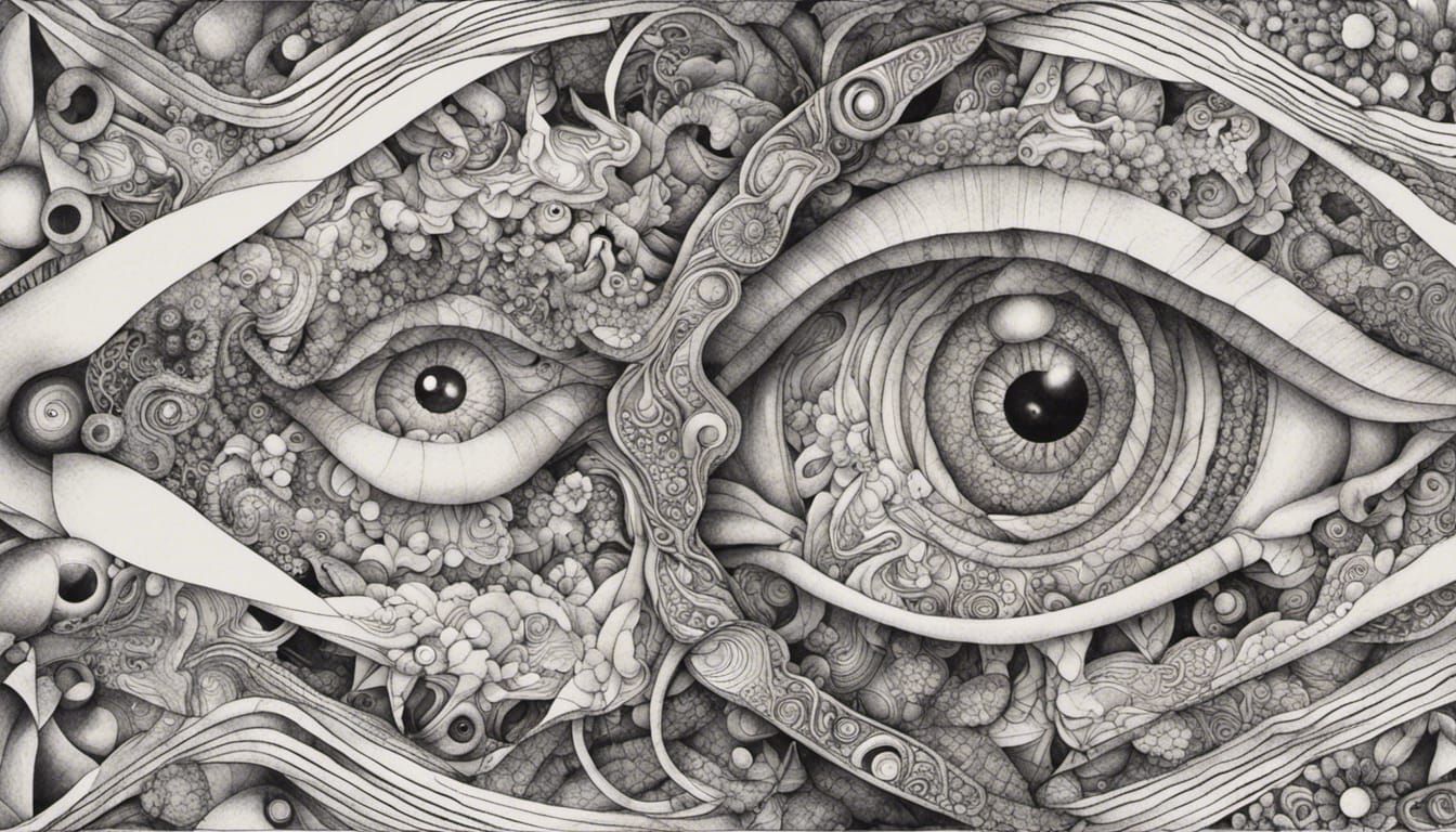 Quantum Zentangle: Fractal Eye in Digital Art