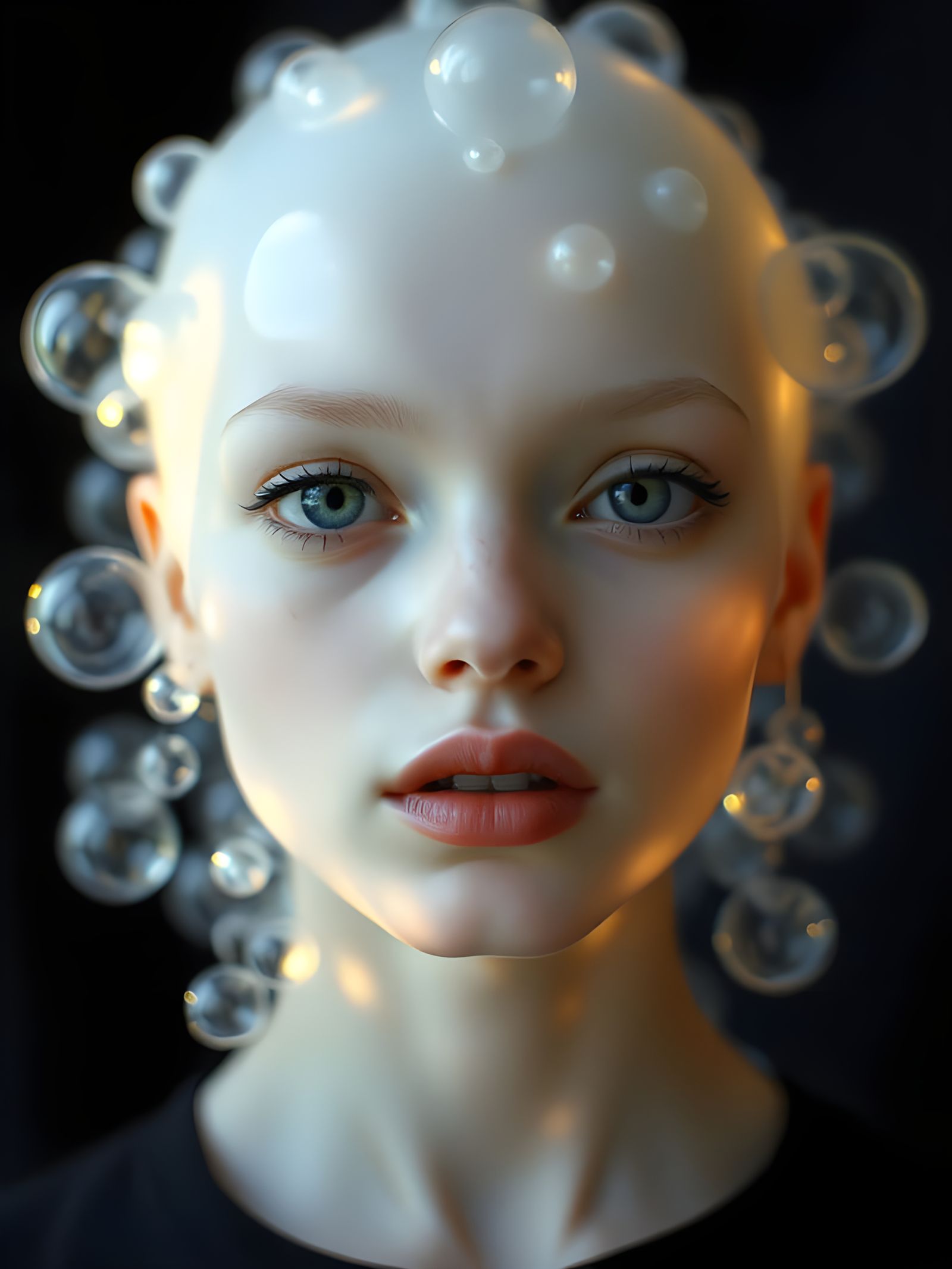 Opalescent Being Portrait with Luminous Skin