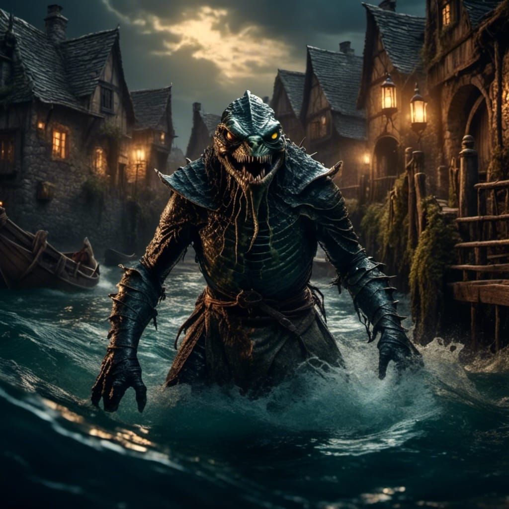 Eerie Deep One Enters Medieval Village