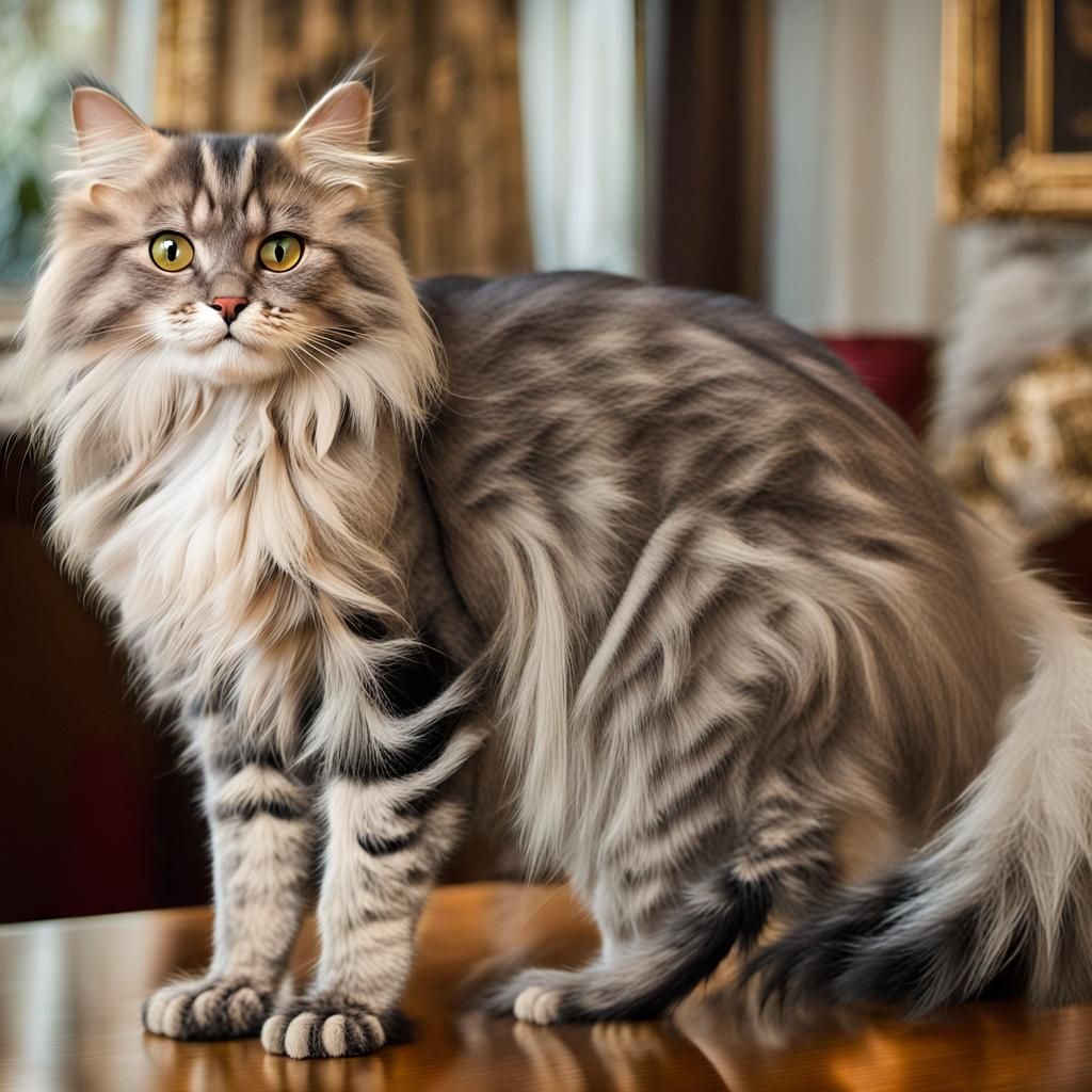 Elegant Cat Portrait in Disney Style