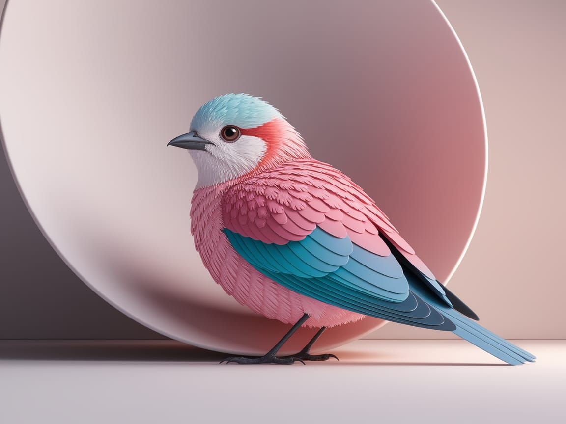 Vibrant Bird Illustration in Gradient Hues