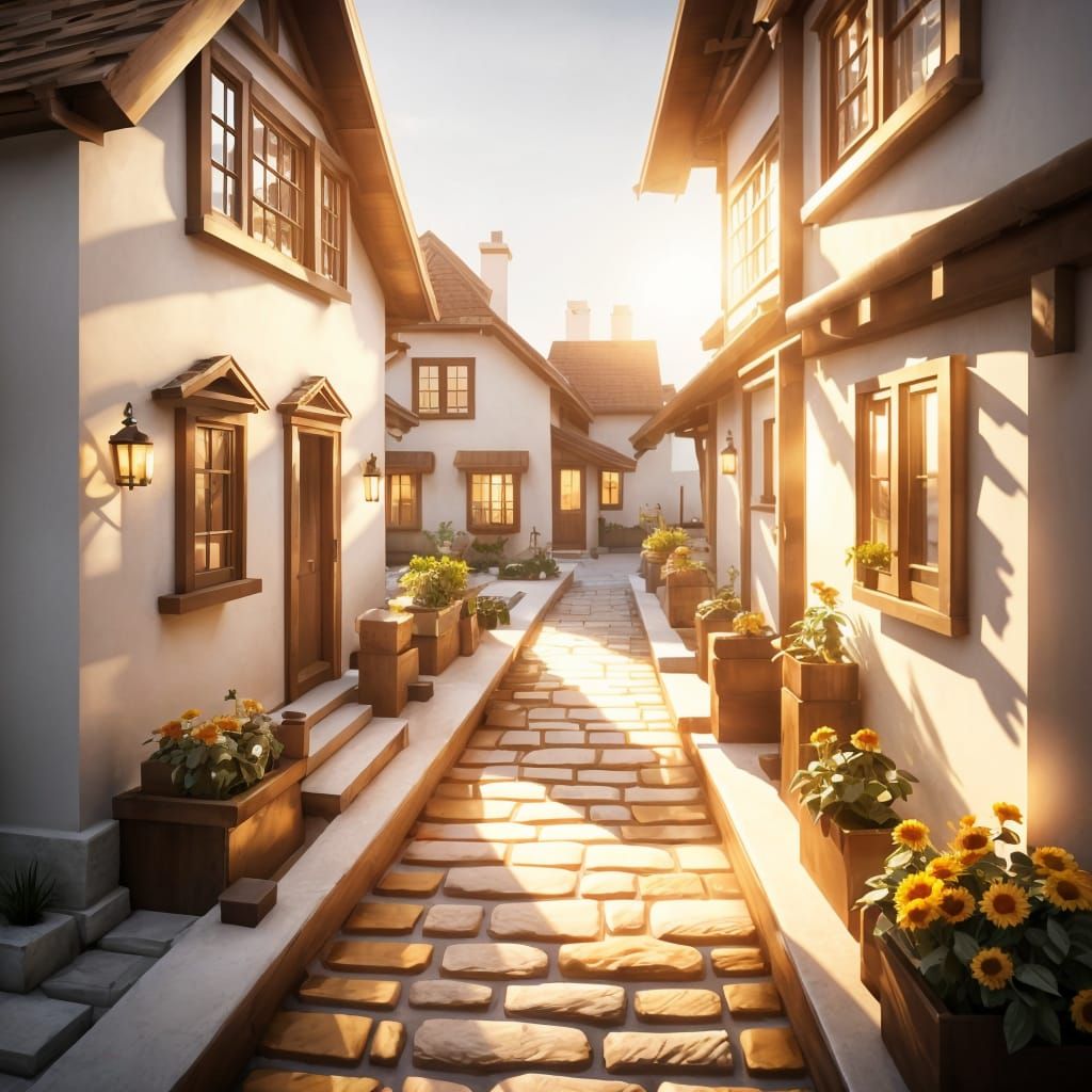 Heavenly Suburbia: A Hyperrealistic Glimpse of Paradise