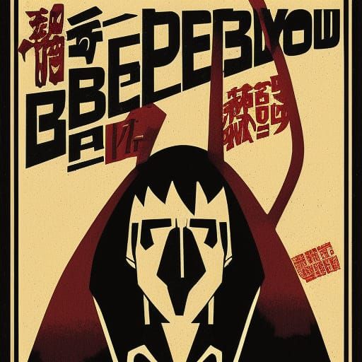 Cowboy Bebop Movie Poster: Japanese Woodblock Print