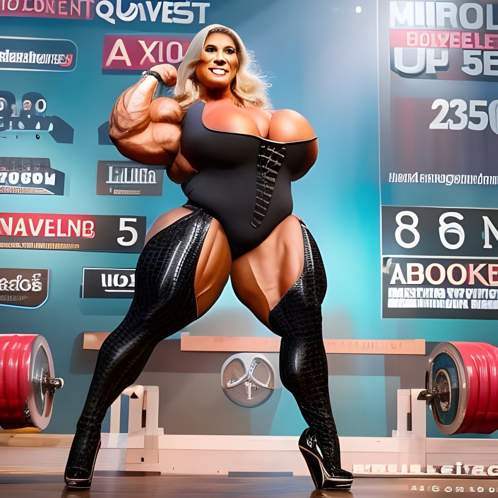 Voluptuous Female Bodybuilder Posing for Camera