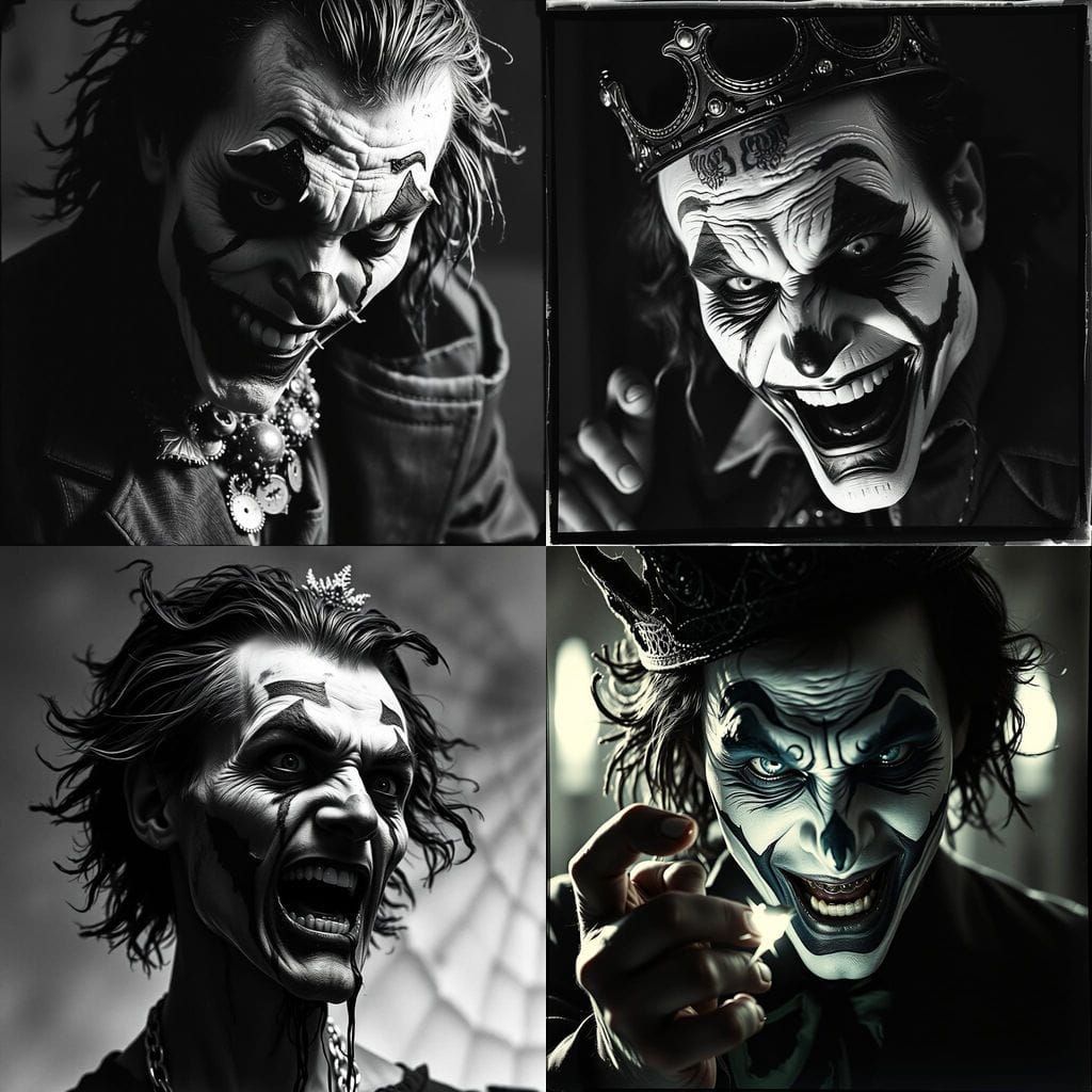 "The joker as king of all the rotten." Zombiecore by Dave McKean,Lee Bermejo,Caravaggio silver nitrate photo .