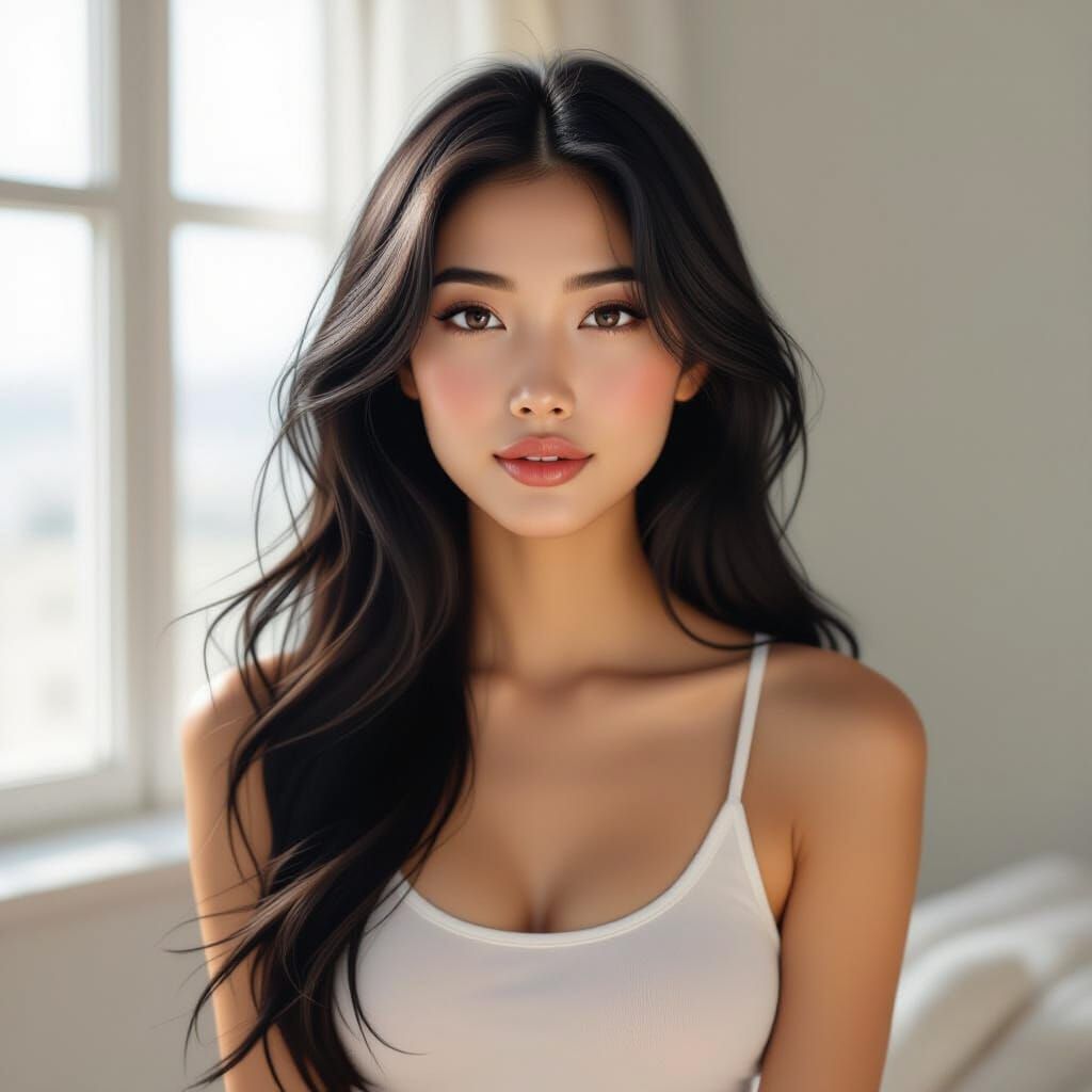 Southeast Asian Woman with Natural Features in Hyperreal Ani...