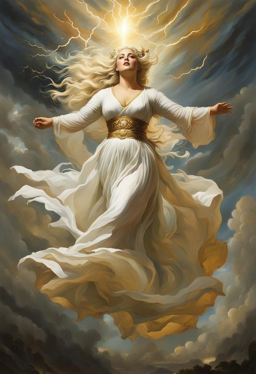 Goddess of Thunder Soaring in a Storm