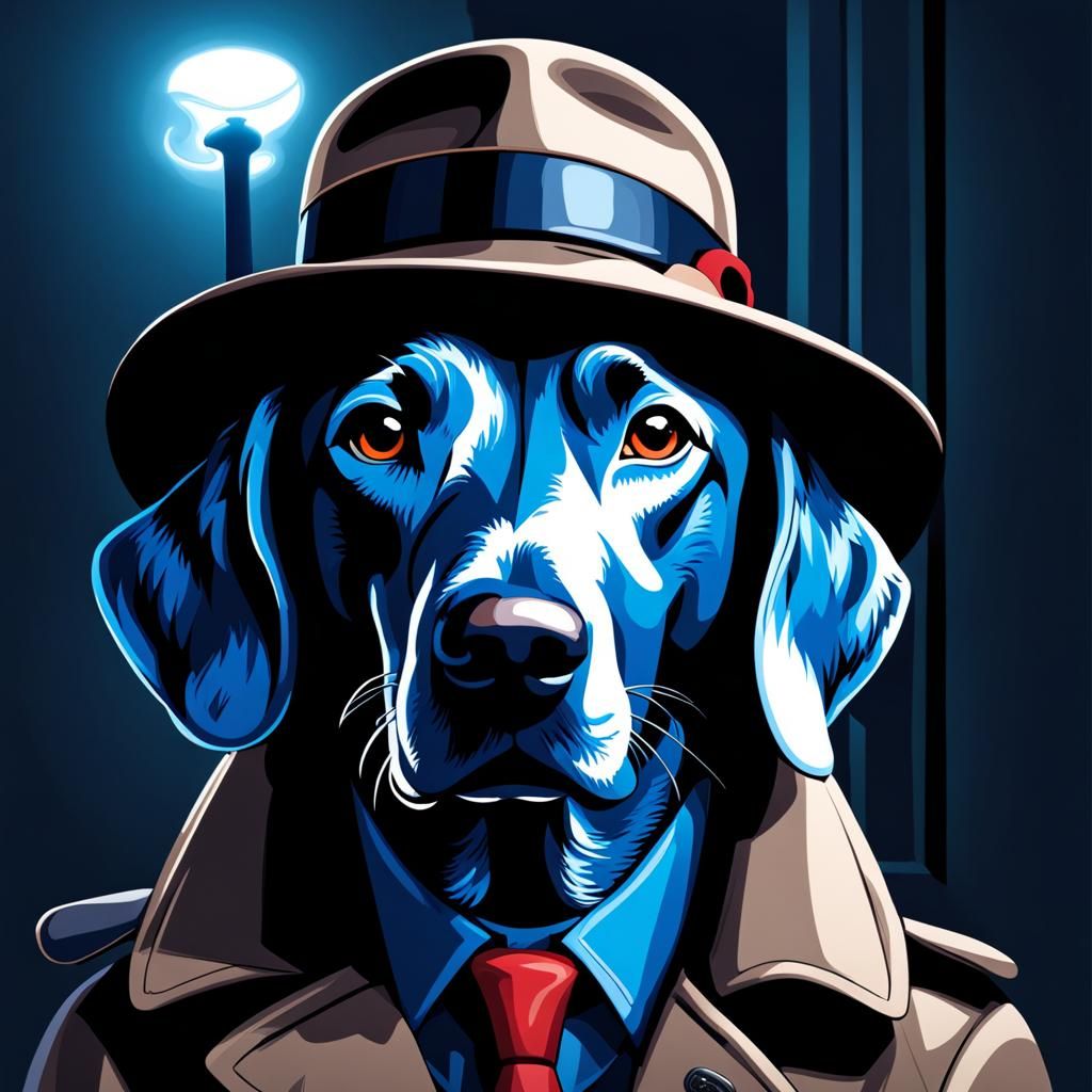 Gritty Noir Blue's Clues Detective in Thinking Chair