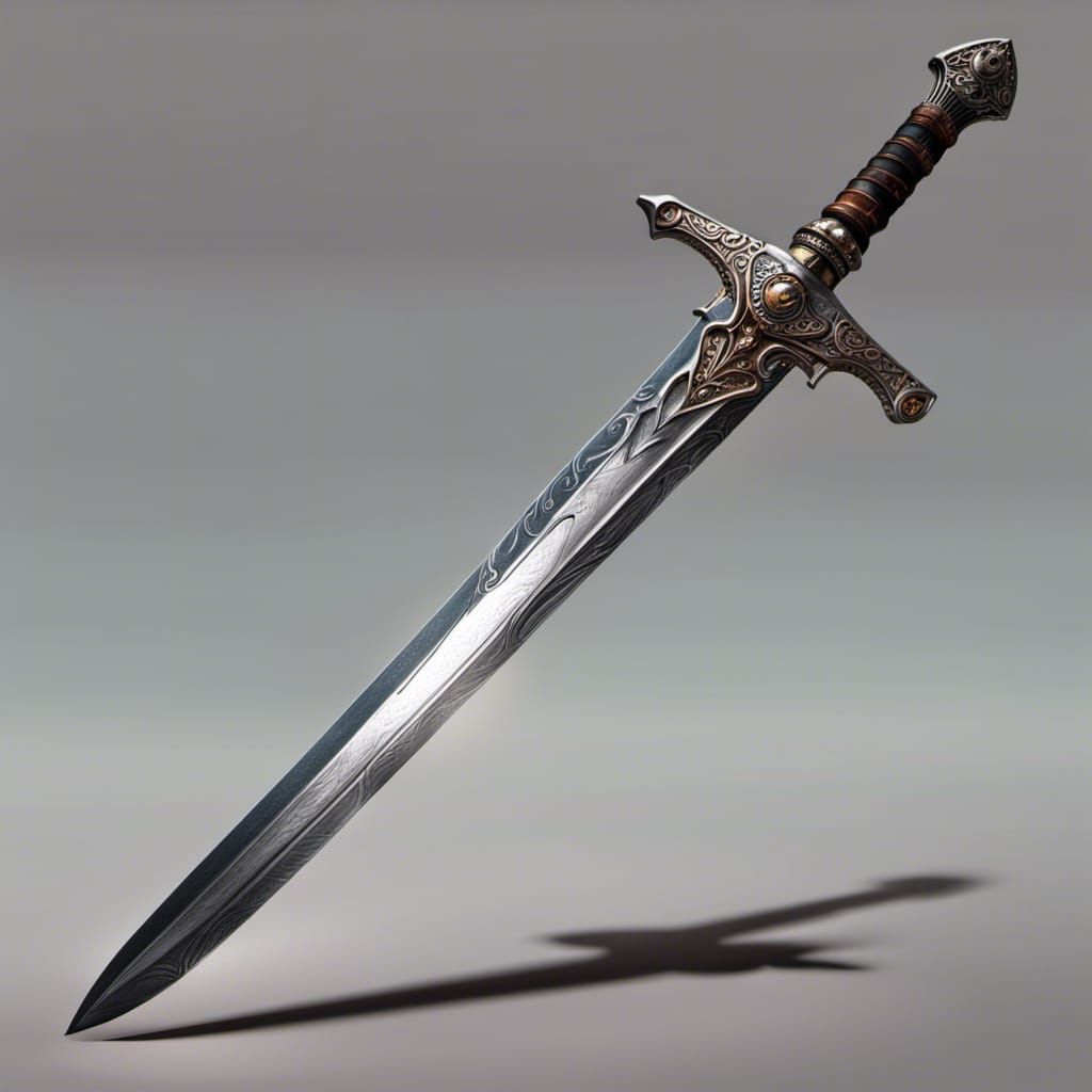 Hyperrealistic Sword in Splash Art Style