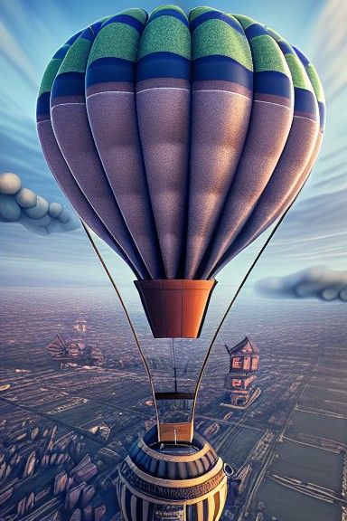 Ominous Biopunk Hot Air Balloon in Hyperrealistic Style
