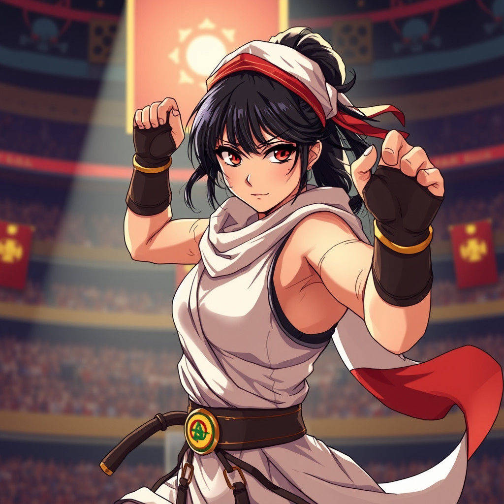 Algerian Girl Warrior in Anime Fighting Tournament