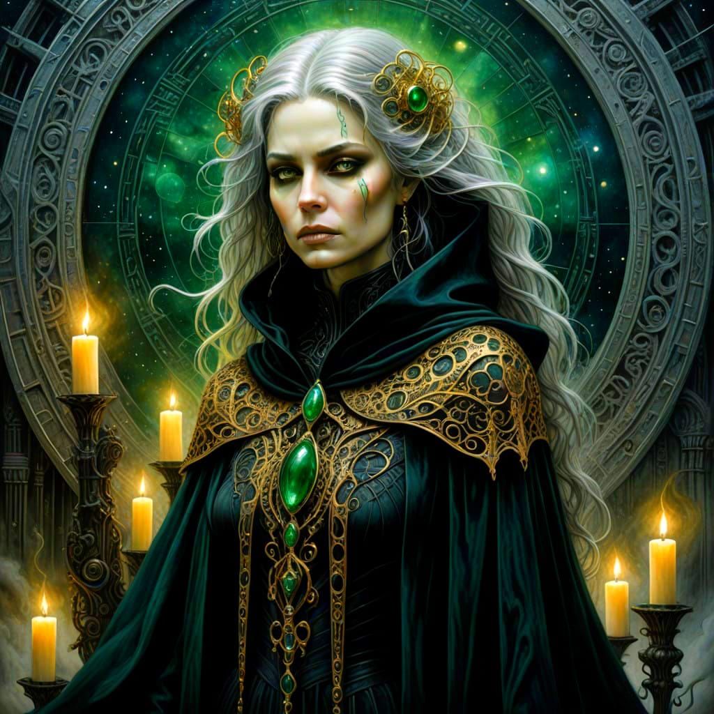 Mystical Female Figure in Ethereal Setting