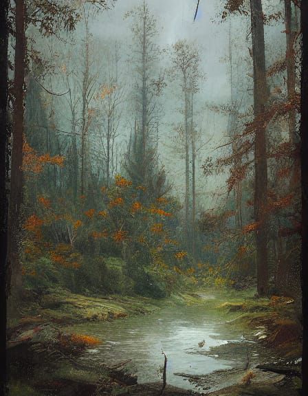 Sinister Forest Landscape by Greg Rutkowski Style