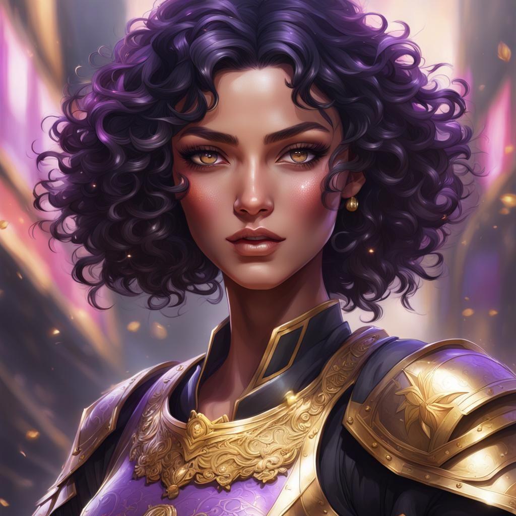 Girl with Golden Eyes: Art Nouveau Portrait