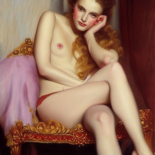 Queen in Lingerie: Oil Painting by Gurney