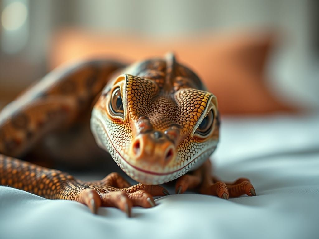 Gorgeous Lizard Woman Portrait with Reptilian Eyes