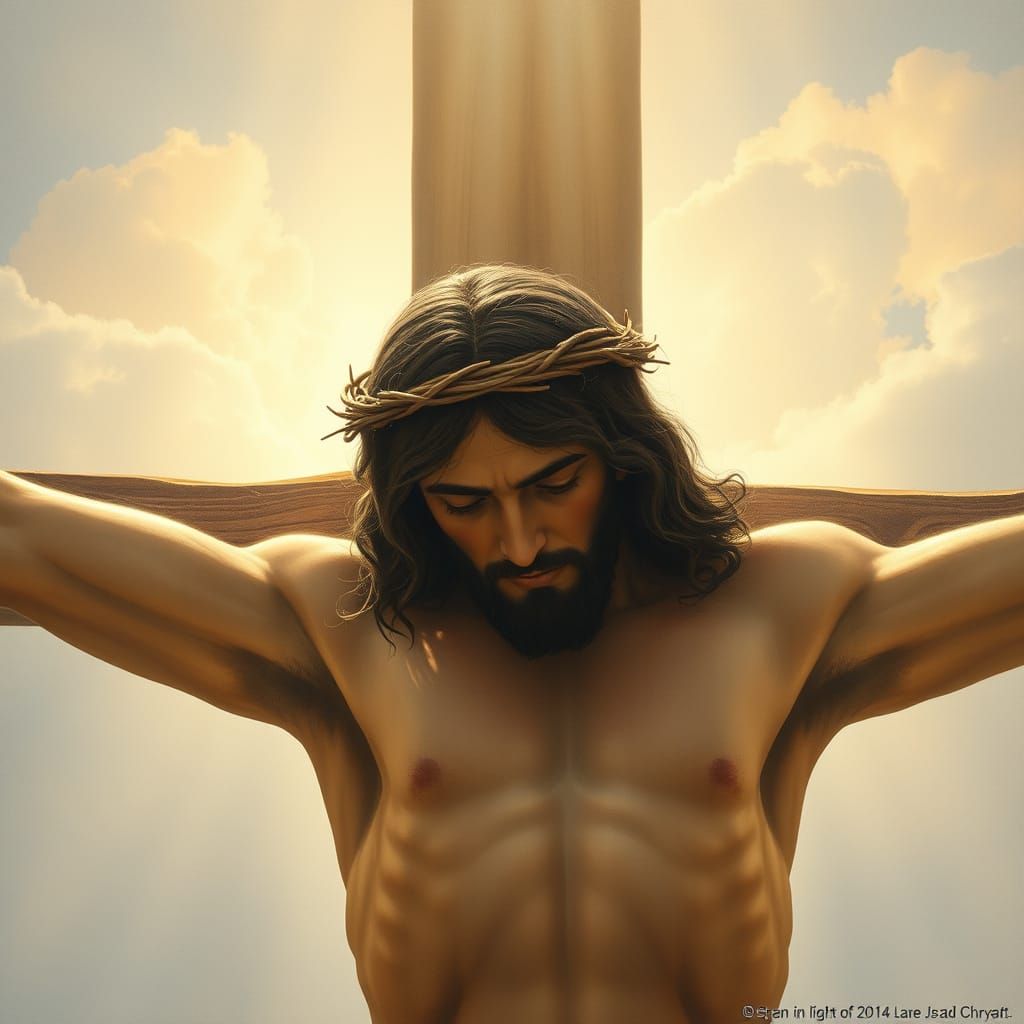 Serene Jesus Christ on the Cross of Calvary