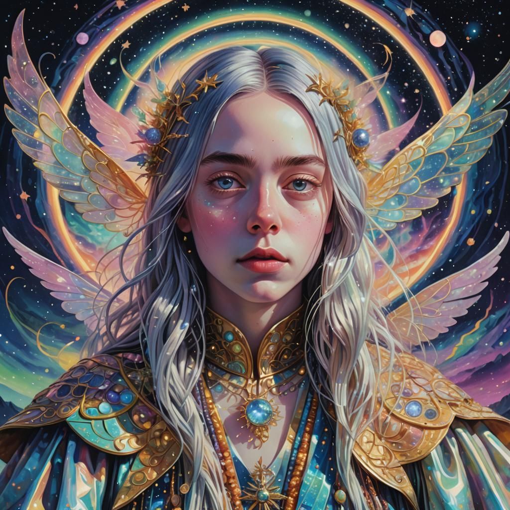 Astral Portrait with Fairy Wings in Digital Art