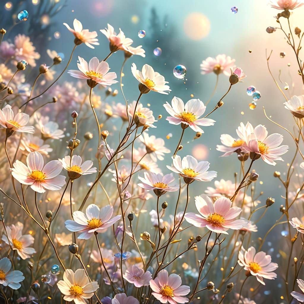 Dreamlike Floral Arrangement: Flowers Made of Dreams