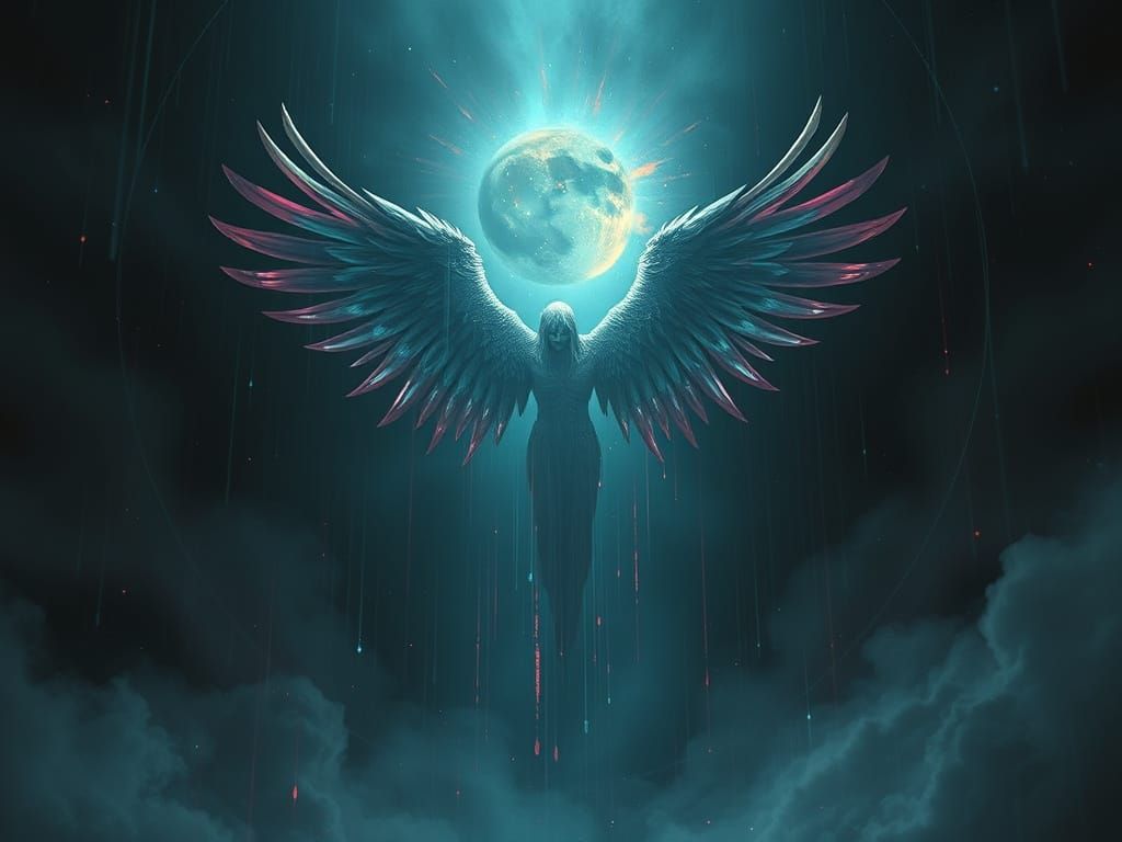 Abstract Nightmare of Falling Darkness and Random Colors