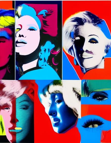 Pop Art Celebrity in Warhol Inspired Silkscreen Style