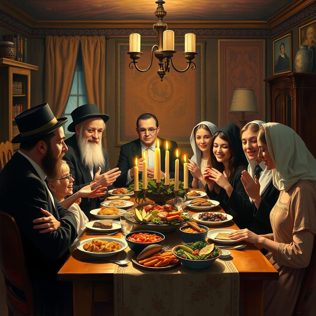 Ultra-Orthodox Jewish Family Celebrates Shabbat with Joy and...
