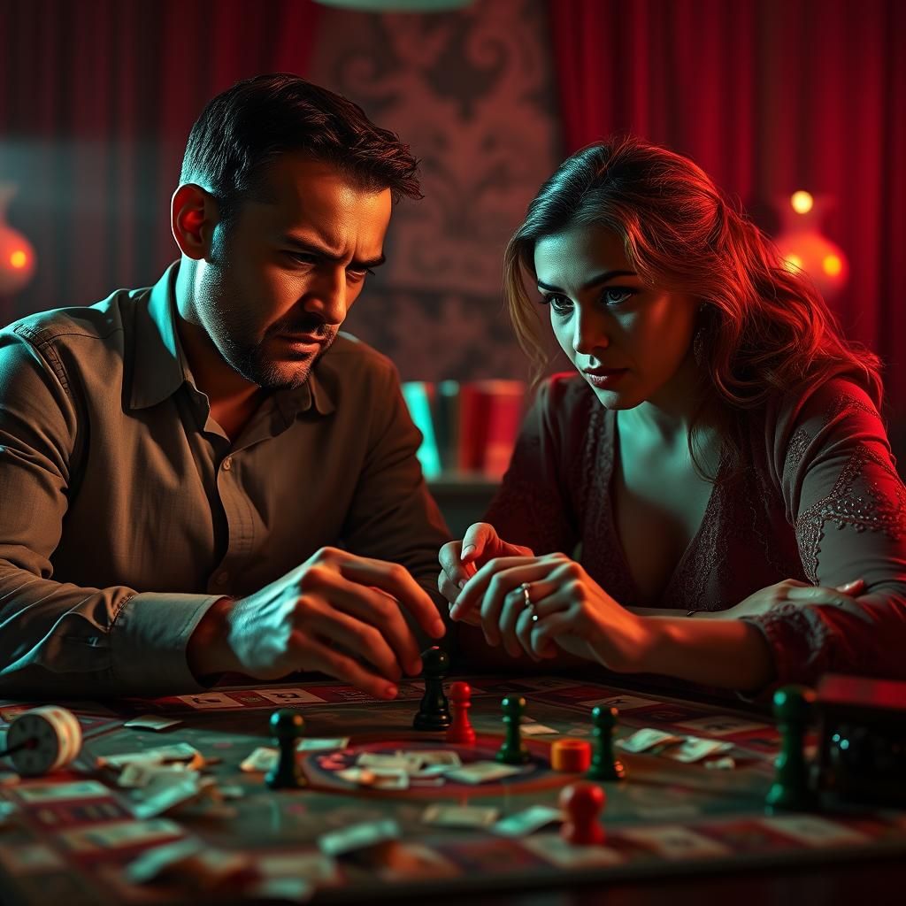 Intense Monopoly Game in Hyperrealistic Digital Art Style