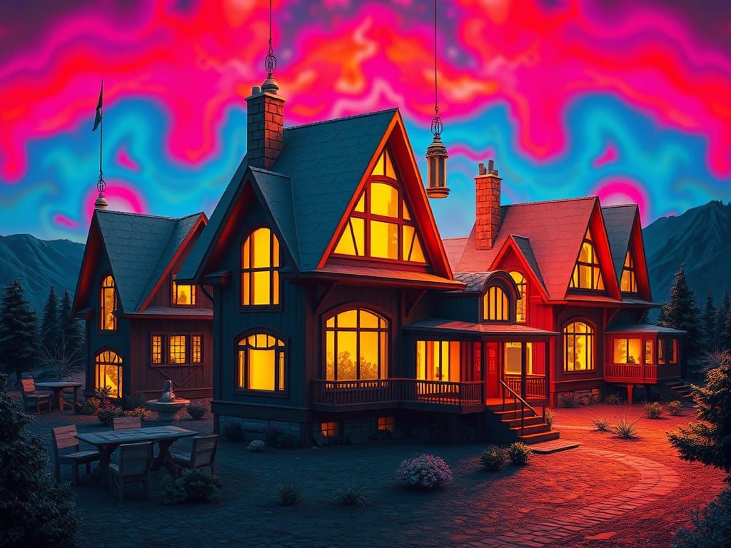 Dymaxion Homes in a Vibrant, Hyperrealistic World