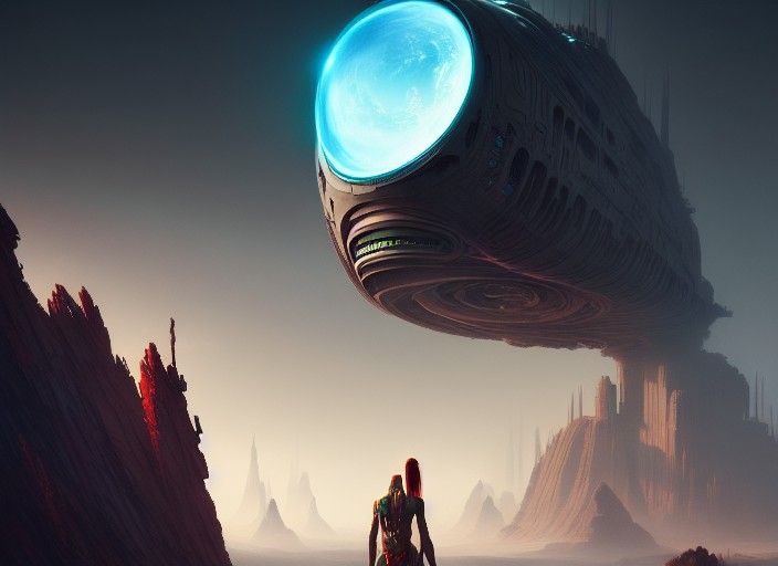 Dystopian Future Landscape in Digital Art Style