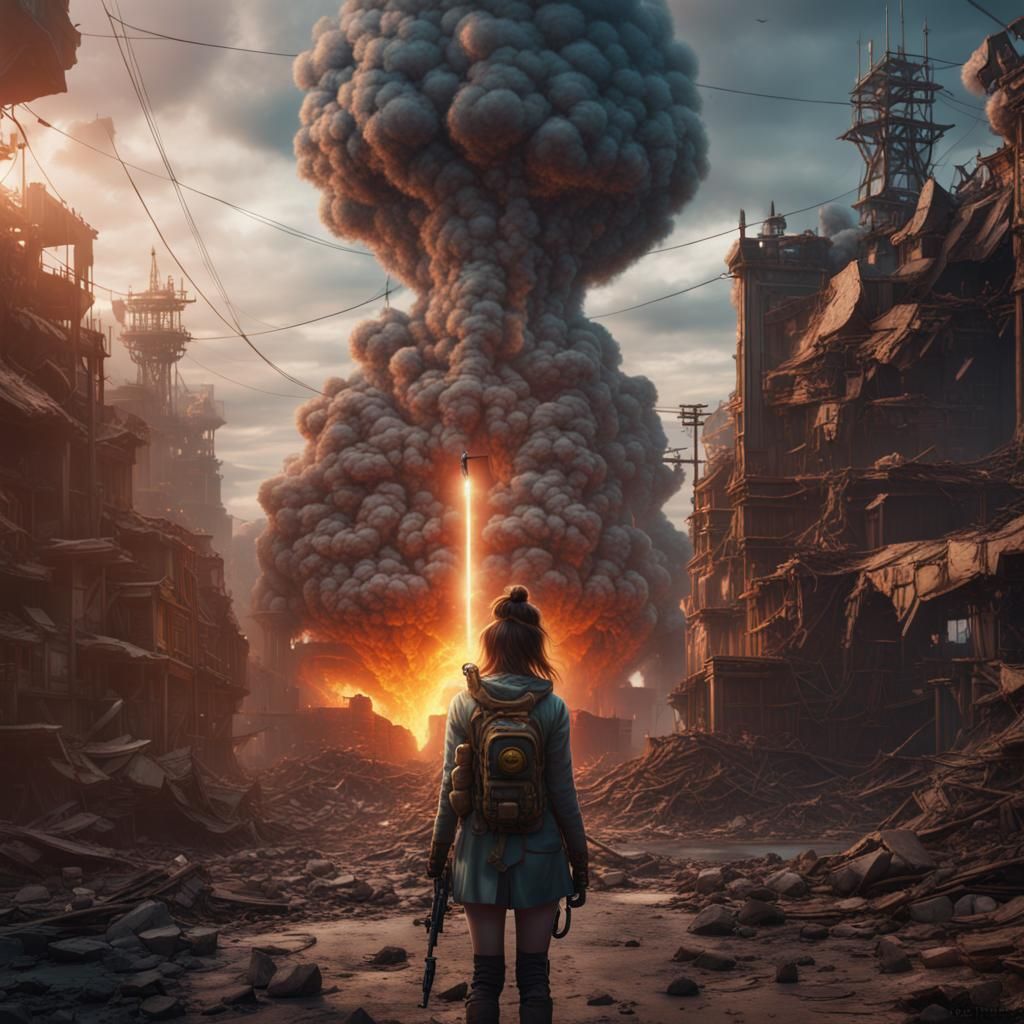 Girl with a Nuke: Detailed Fantasy Concept Art