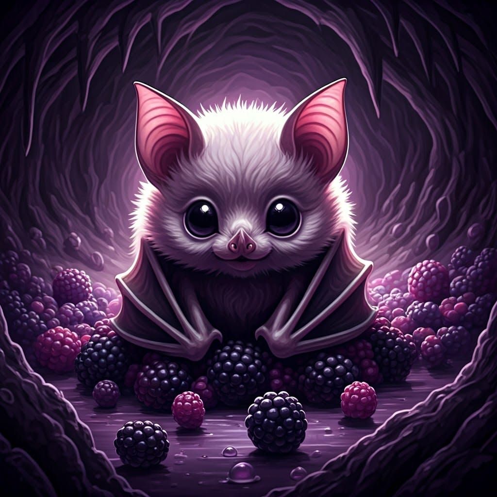 Purple Monochrome Chibi Baby Bat Masterpiece