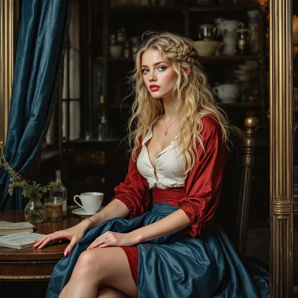 Woman in Miniskirt: Napoleonic Romanticism Style