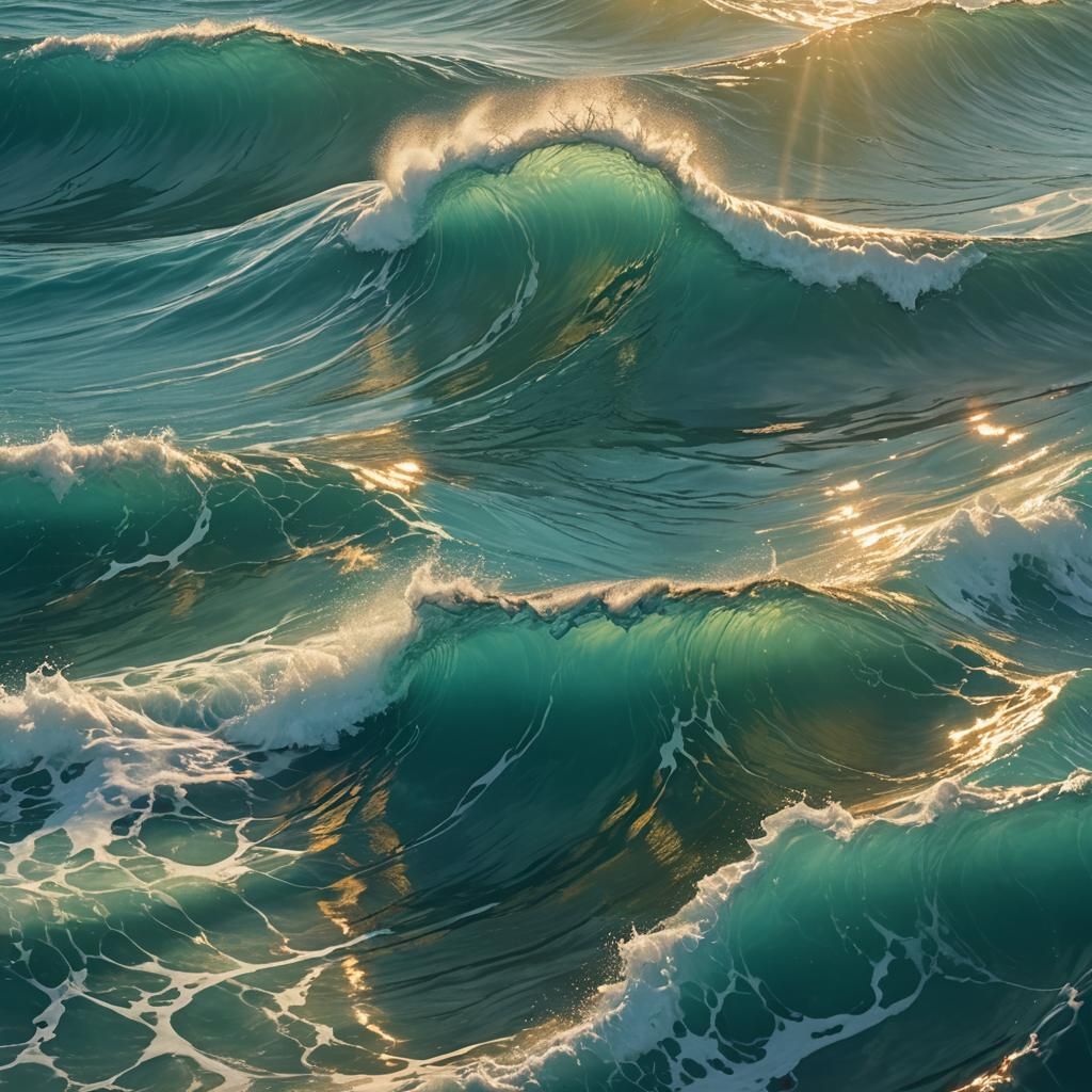 Turquoise Wave Interior at Golden Hour