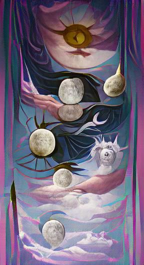 The Moon Tarot Card Illustration
