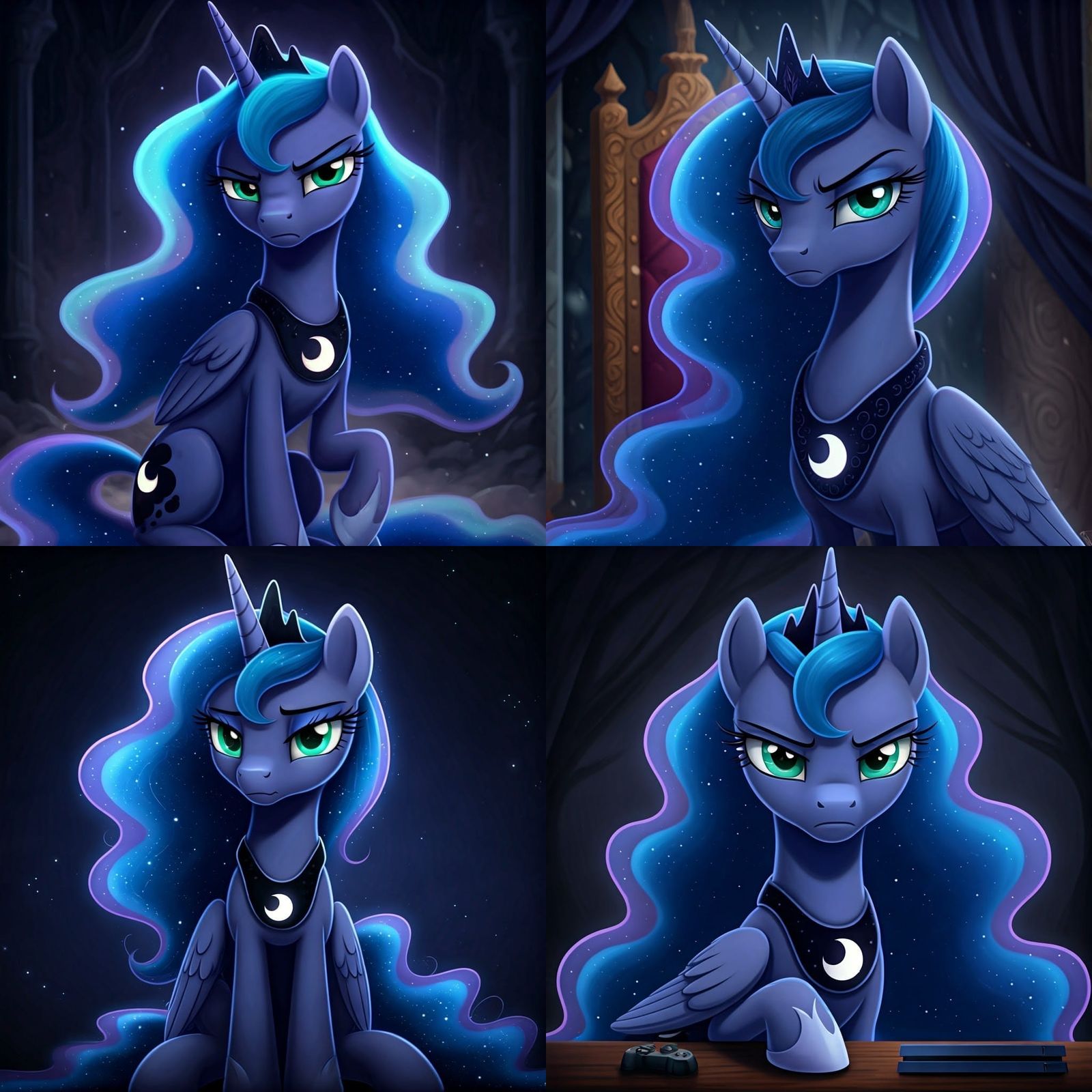 Gothic Princess Luna Stares Off in a Pouty Mood