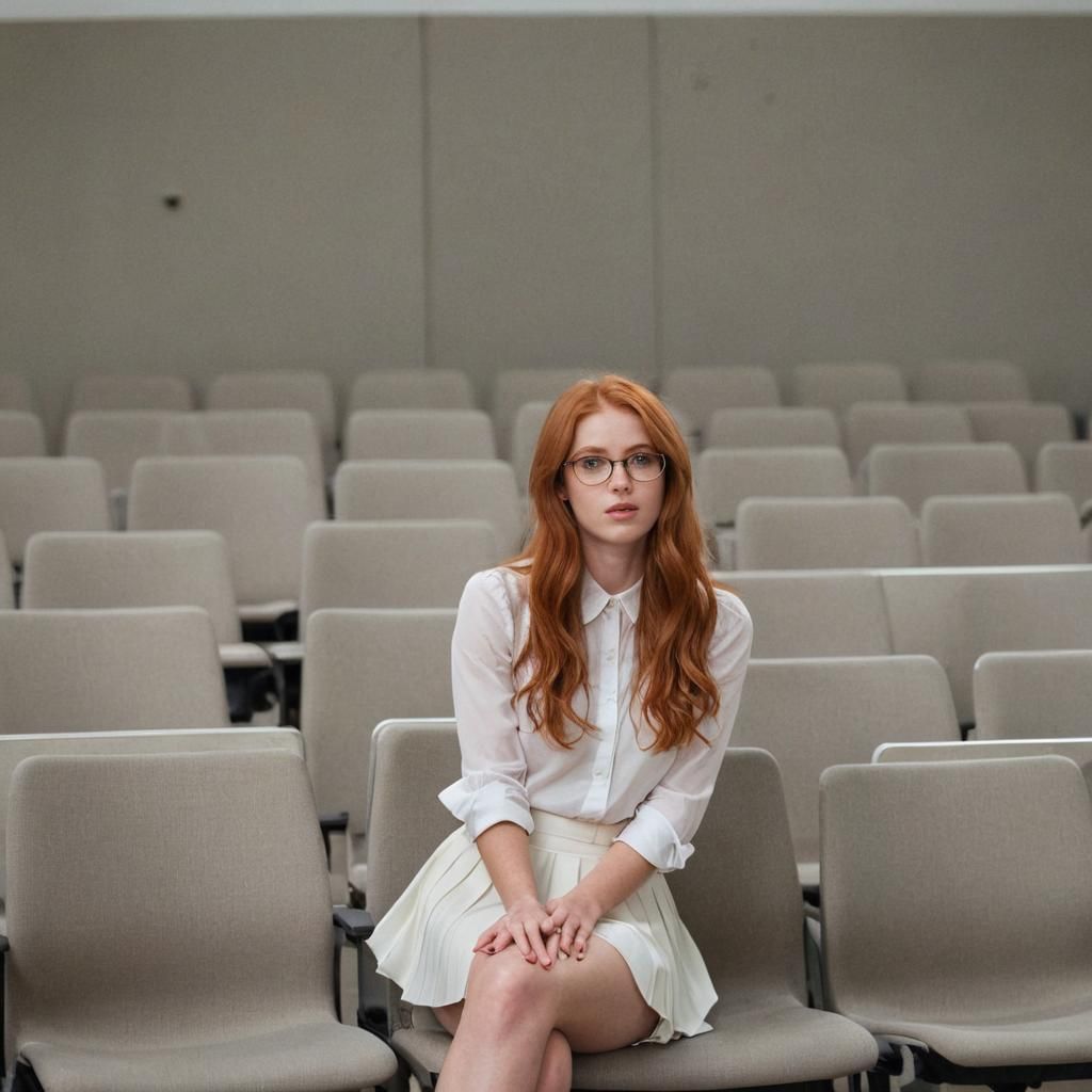 Portrait of a Beautiful Woman in Lecture Hall