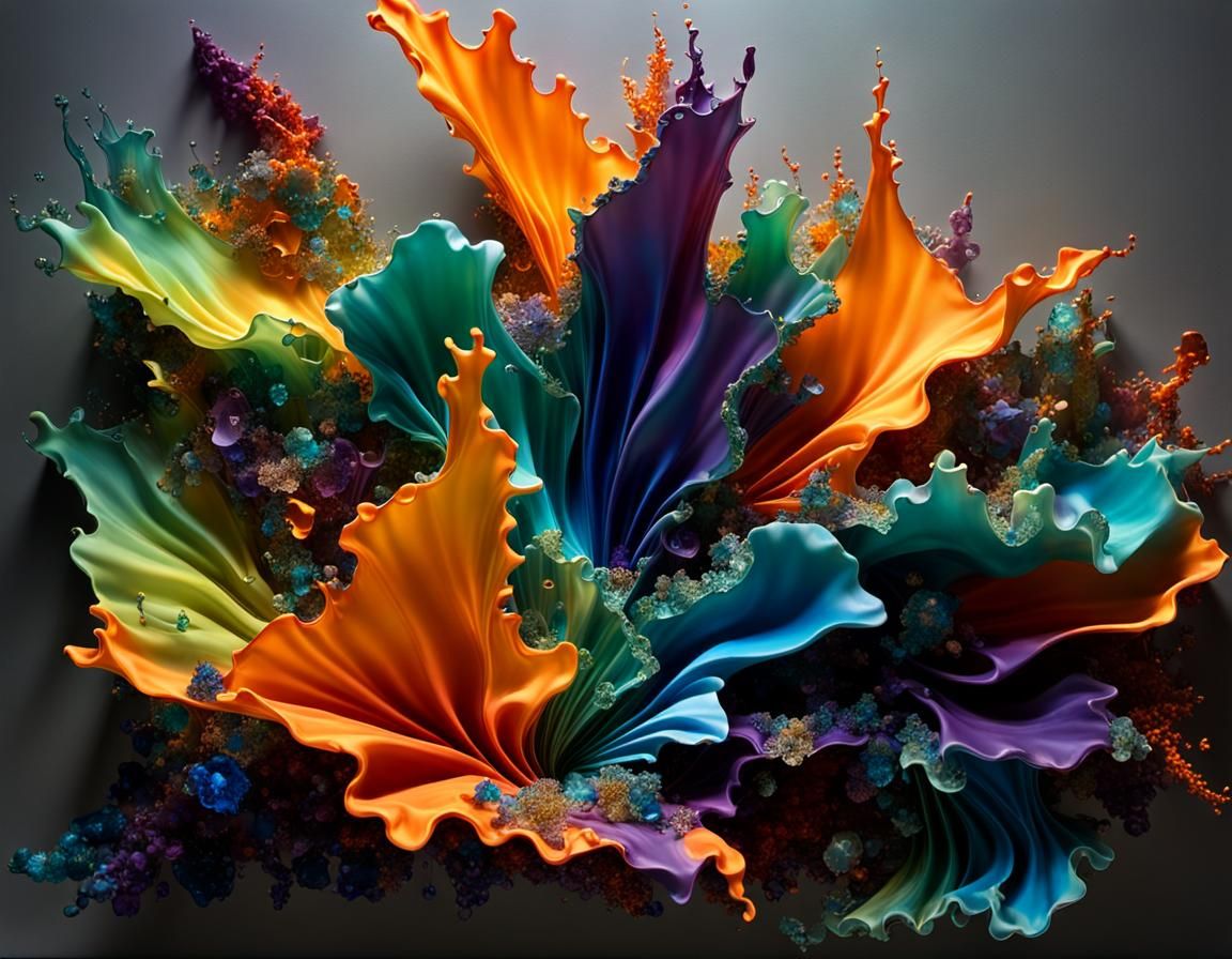 Figurative Molten Glass with Fabric Pieces