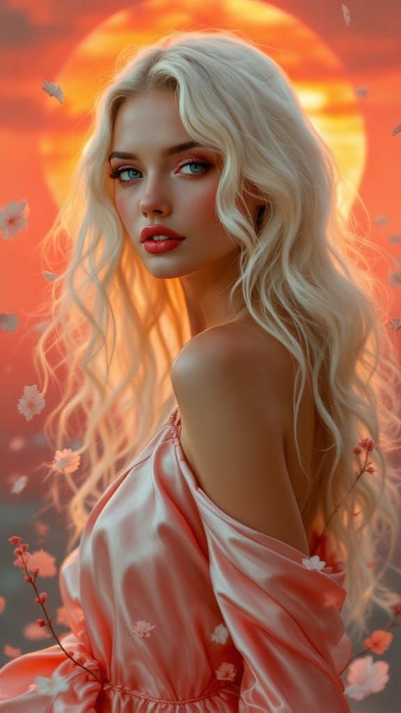 Ethereal Beauty in a Vibrant Sunset