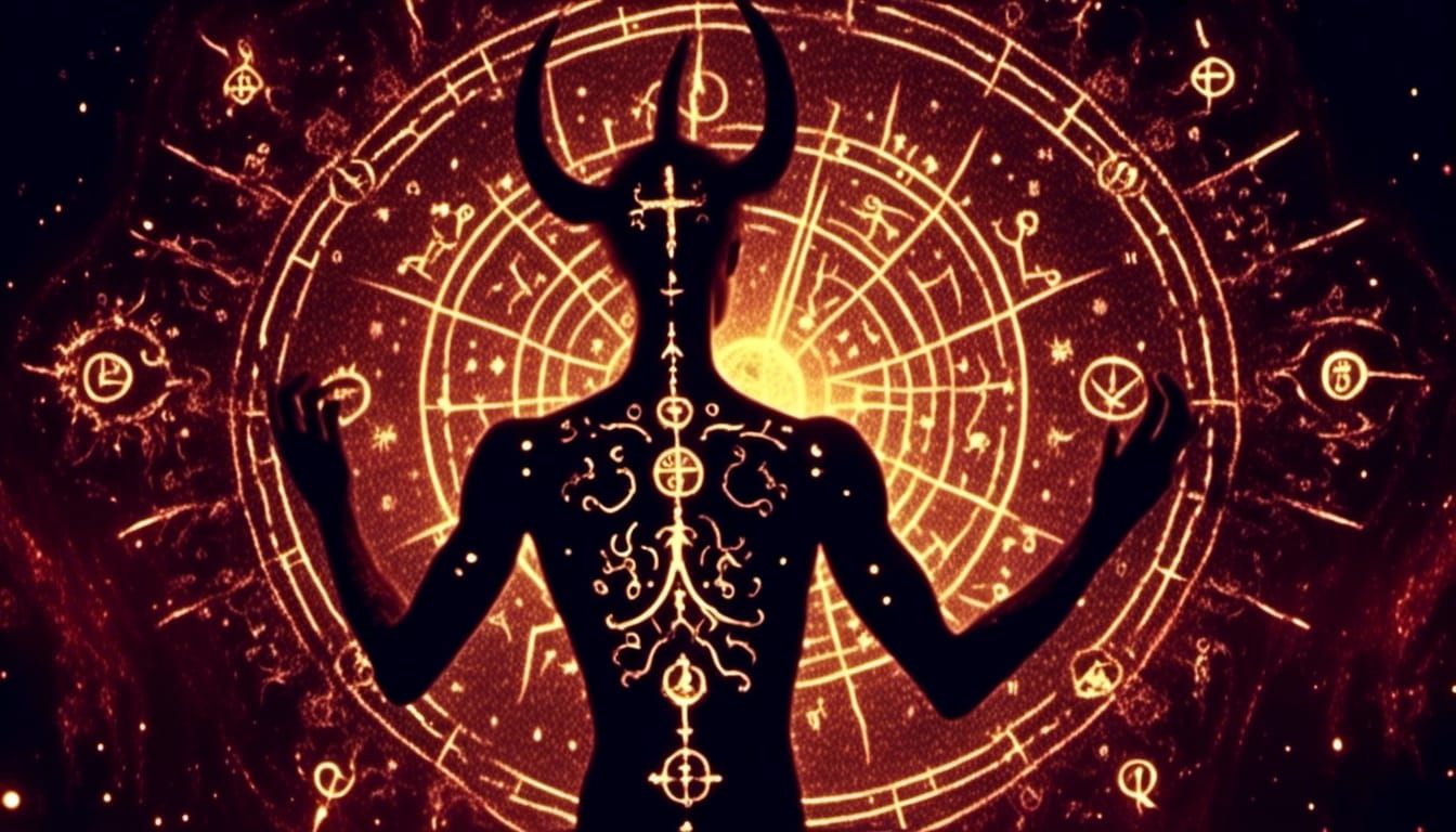 Mysterious Cosmic Phenomenon Surrounded by Glowing Runes