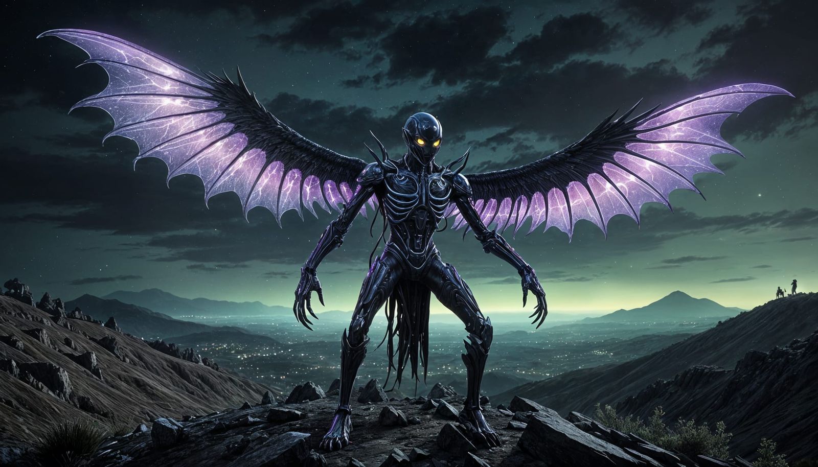 Surreal Fallen Angel in Cosmic Dreamscapes