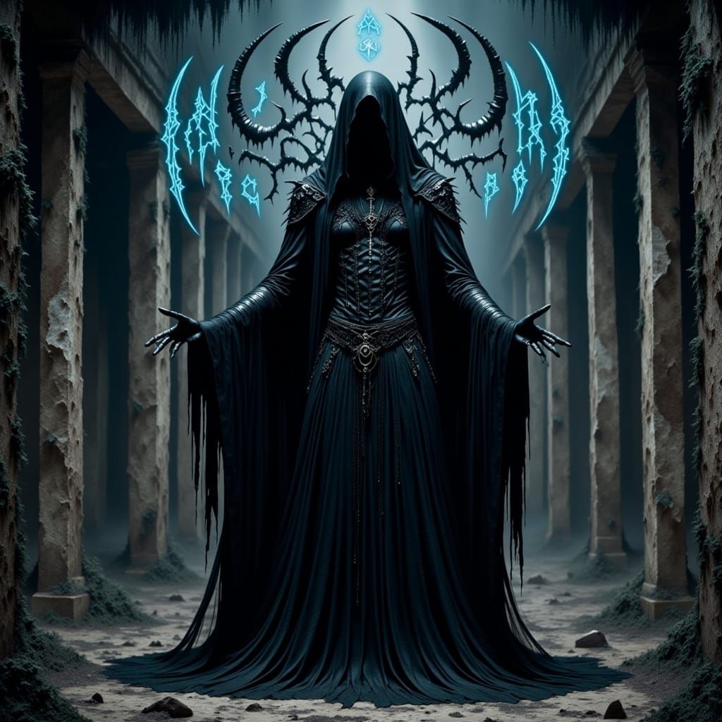 Ominous Dark Wizard in Mystical Ruins