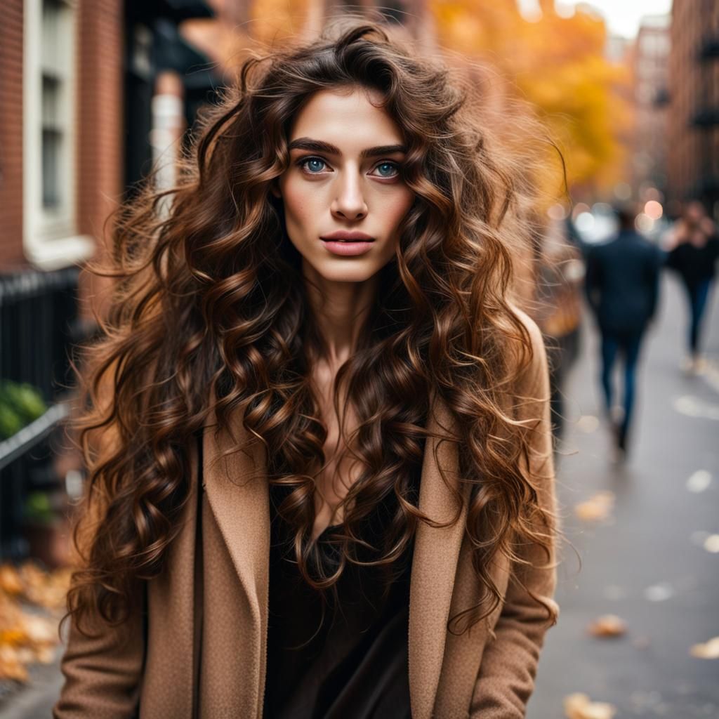 Girl Walks West Village Streets in Autumn