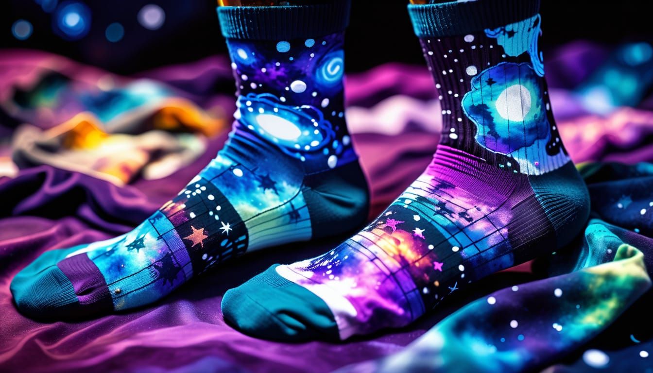 Constellation Socks: Alcohol Ink Art with Deep Saturation